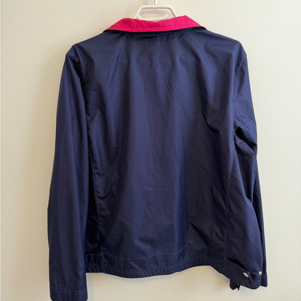 Ralph Lauren RLX Navy Windbreaker Jacket Pink Crest Logo Full Zip Lightweight - Picture 2 of 4